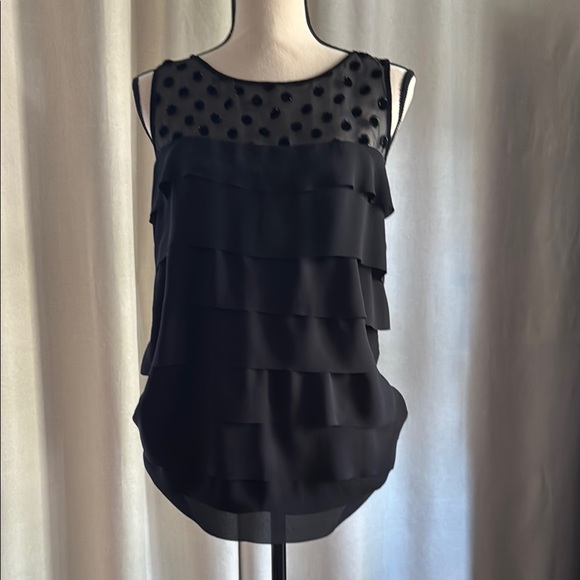 LOFT Black Layered Sleeveless Blouse - Picture 1 of 4